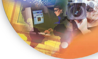 Picture Representing Our Company Services: Cameraman, Computers Programming, Designers, Global Communications